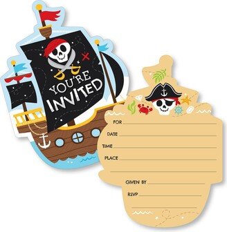 Big Dot Of Happiness Pirate Ship Adventures Birthday Party Invitation Cards with Envelopes 12 Ct