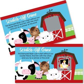 Big Dot of Happiness Farm Animals - Barnyard Baby Shower or Birthday Party Game Scratch Off Cards - 22 Count