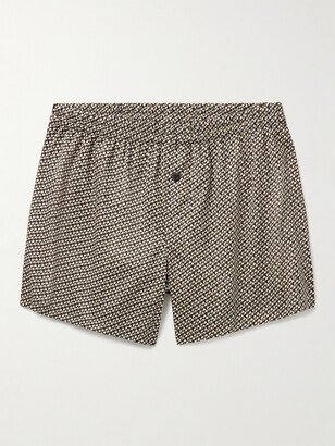 Printed Cotton-Sateen Boxer Shorts-AA