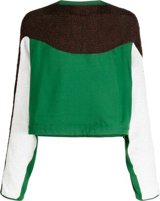 Long-Sleeve Knitted-Panel Jumper