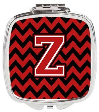 CJ1047-ZSCM Letter Z Chevron Black & Red Compact Mirror