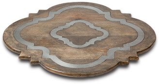 Wood & Metal Inlay Heritage Collection Lazy Susan