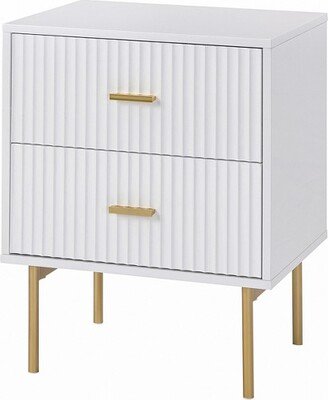 Conrad 2-Drawer Nightstand with Metal Legs | HULALA HOME-WHITE