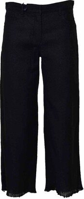 'S Max Mara Frayed Hem Cropped Trousers