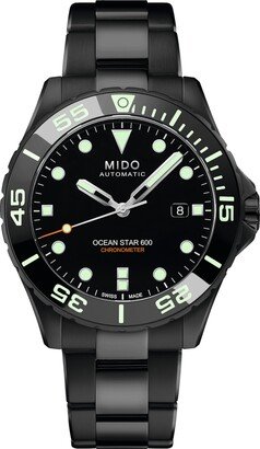 Men's Swiss Automatic Ocean Star 600 Chronometer Black Pvd Stainless Steel Bracelet Watch 44mm