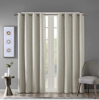 Gracie Mills Maya Printed Heathered Blackout Curtain Panel Taupe 50x84