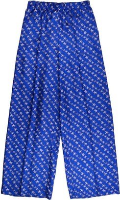 All-Over Patterned Wide Leg Trousers-AA