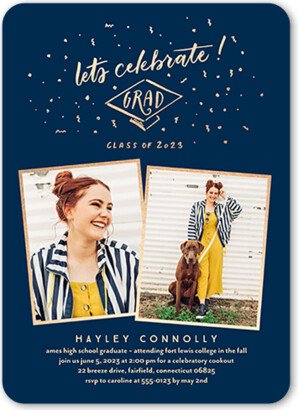 Graduation Invitations: Graduation Celebration Graduation Invitation, Blue, 5X7, Standard Smooth Cardstock, Rounded