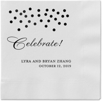 Wedding Napkins: Diamond Sky Napkins, Black, White