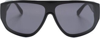 Moncler Eyewear Logo-Engraved Pilot-Frame Sunglasses