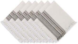 Design Import Fringed Stripe Table Toppers, 20 x 20, Set of 6