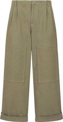 Wide-leg cotton trouser-AA