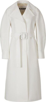 Belted Long-Sleeved Trench Coat-AB