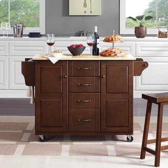 Crosley Furniture Eleanor Natural Wood Top Kitchen Cart