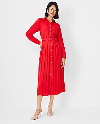 Petite Pleated Shirtdress