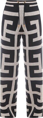 Monogram Patterned Drawstring Track Trousers