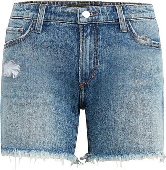 The 5-Inch Mid-Rise Distressed Denim Shorts