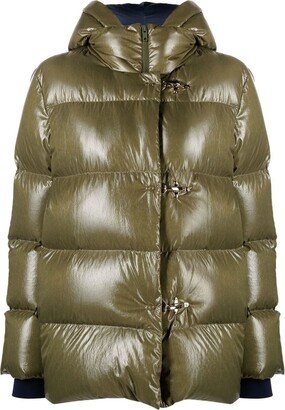 Clasp-Fastening Padded Jacket