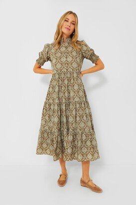 Hyacinth House Moss Printed Bennett Midi Dress