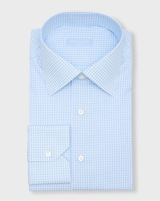 Men's Gingham Check-Print Egyptian Cotton Dress Shirt