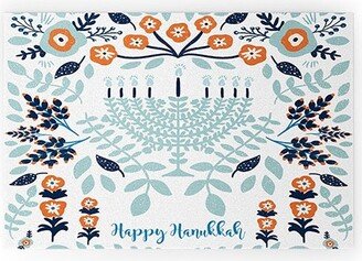 Marni Floral Hanukkah Menorah Large Looped Vinyl Welcome Mat