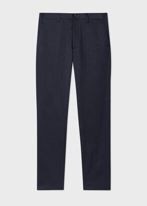 Mid-Fit Navy Cotton-Lyocell Chinos