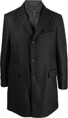 Single-Breasted Virgin Wool-Blend Coat-AB