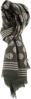 Skull Monogram Print Scarf