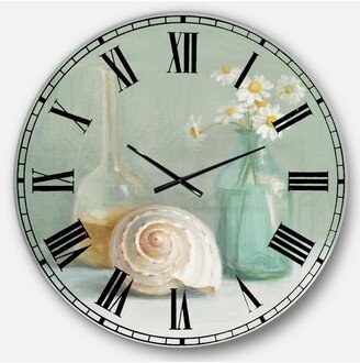 Designart Nautical and Beach Oversized Metal Wall Clock - 36 x 36