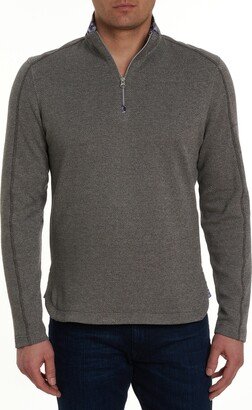 Delage Tweed Jacquard Quarter Zip Pullover