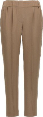 High-Waist Cropped Skinny Trousers