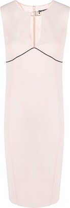 Keyhole-Neck Sleeveless Midi Dress