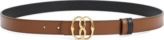 Logo Plaque Buckled Reversible Belt