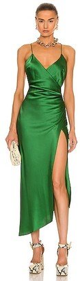 Emma Silk Dress in Green