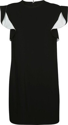 Ruffle Sleeve Straight Fit Dress