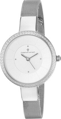 Christian Van Sant Women's CV0220 Reign Analog Display Quartz Silver Watch