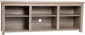 Emma and Oliver Cube Style TV Stand for up to 80 TV's in Gray Wash Oak Finish - 65 Media Console with 6 Open Storage Shelves