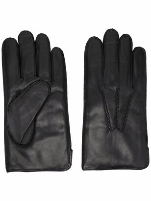 Cashmere-Blend Lined Leather Gloves-AC