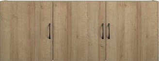 RealRooms Basin 54 3 Door Wall Cabinet with Adjustable Shelf, Natural