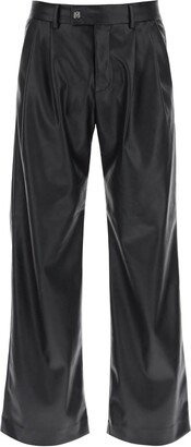 Faux leather wide leg pants