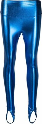 Blue Angel metallic-effect leggings