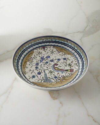 Blue and Green Pavoes Serving Bowl