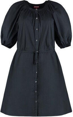 Round Neck Balloon Sleeved Shirt Dress