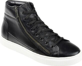 Xander Leather High-Top Sneaker (Black) Men's Shoes