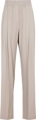 Elastic Waist Straight-Leg Pants-AB