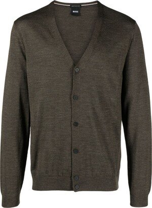 fine-knit V-neck cardigan-AD