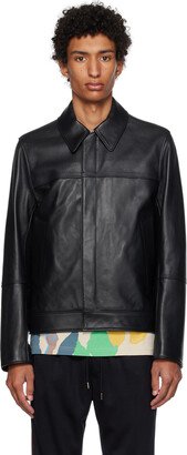 Black Slim-Fit Leather Jacket