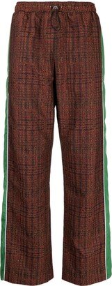 Check-Pattern Straight-Leg Trousers-AB