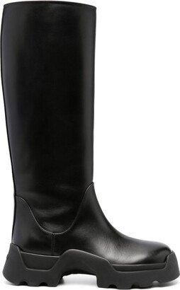 Leather Knee-High Boots