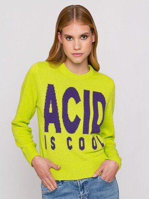 Woman Acid Green Sweater acid Is Cool